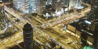 T/L MS HA PAN Beijing Central Business District and Rush Hour Traffic /北京，中国