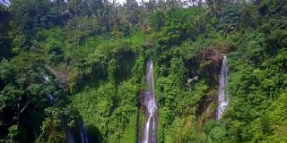 Sekumpul斐济瀑布Singaraja巴厘岛无人机视图