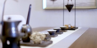 日本风格茶具在现代客厅