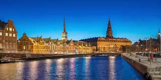 时间流逝的哥本哈根丹麦城市景观