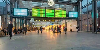 瑞典马尔默车站的延时行人
