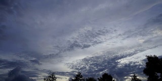 从白天到夜晚的时间流逝风暴云高清