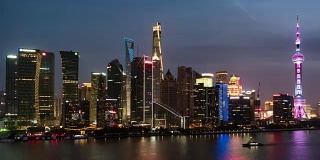 T/L TU高视角上海市区，白天到晚上/上海，中国