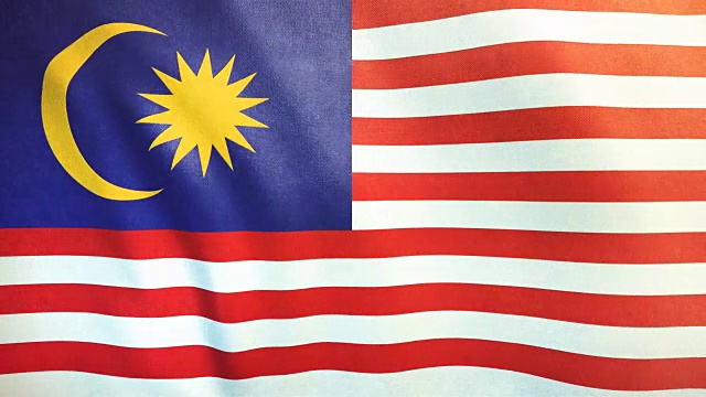 4k高度详细的马来西亚国旗-可循环