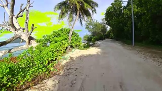 在塞舌尔的拉迪格岛骑行视频素材模板下载