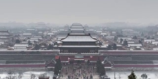 这是中国北京冬天的紫禁城