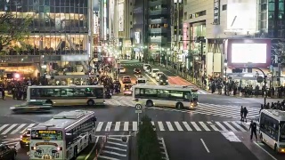 穿过东京涩谷大街视频素材模板下载