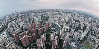 T/L Fisheye View of Downtown Beijing / Beijing, China