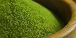 有机绿色抹茶粉木碗