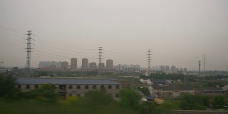 上海武汉雨天火车货车行驶窗口pov全景4k中国