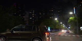 夜间珠海交通街道道路旅行侧窗pov全景4k中国