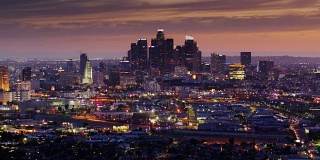 洛杉矶市中心黄昏-航拍