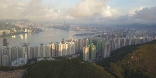 香港城市的日出景象