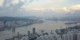 香港城市的日出景象