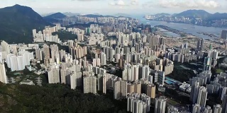 香港九龙城狮子山及住宅区