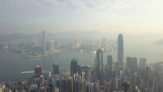 鸟瞰图飞过香港城市视频素材模板下载