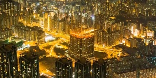 从香港Sky 100观景台眺望香港天际线