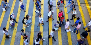 香港繁忙的人行横道-时间流逝