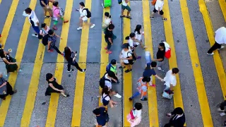 香港繁忙的人行横道-时间流逝视频素材模板下载