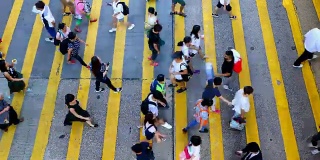 香港繁忙的人行横道-时间流逝