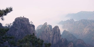 黄山或黄山云海风景，中国东部的安徽省。