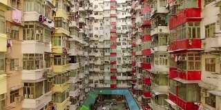 香港鱼涌逸昌大厦，无人机拍摄
