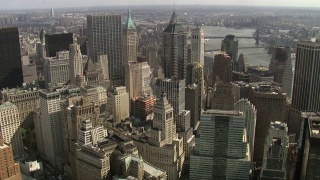 俯瞰华尔街-金融区，纽约，美国视频素材模板下载