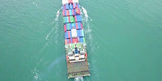 鸟瞰图集装箱船或货船新加坡