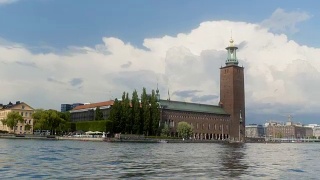 美丽的斯德哥尔摩市政厅视频素材模板下载