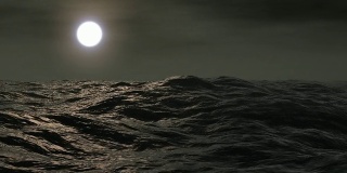 满月与海洋