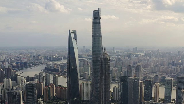 上海城市天际线的航拍视频