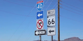 66号公路上的亚利桑那州十字路口标志