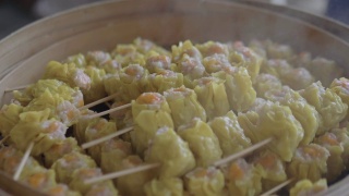 竹篮蒸馒头中国小吃视频素材模板下载