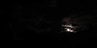 满月投光在多云的夜空
