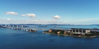 鸟瞰图-濑户大桥的全貌从左到右