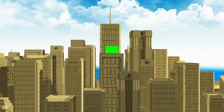 放大到广告牌- 3D城市动画+阿尔法