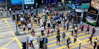 香港中区的行人、巴士及交通情况-时光飞逝
