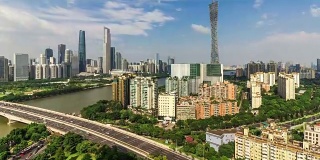 广州skyline.Timelapse / 4 k /广州,中国。