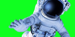 绿色背景下的宇航员