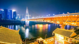 重庆城市建筑景观夜景视频素材模板下载