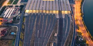火车站鸟瞰图的超缩图