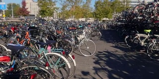 自行车车库-荷兰-股票视频