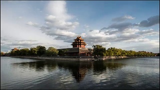 T/L WS View of the Corner of the Forbidden City / Beijing，中国北京视频素材模板下载