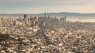 空中旧金山新天际线日出视频素材模板下载