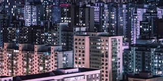 T/L HA PAN Grid Apartment, Windows twinkle at Night /北京，中国
