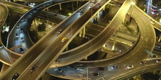 上海高架桥交通鸟瞰图