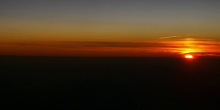 日落太阳轻飞机窗口视图全景4k中国