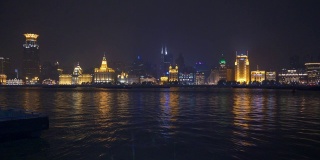 夜光时分，照亮了上海市江湾全景4k中国