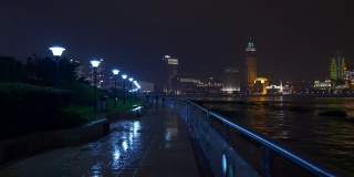 夜光时分，照亮了上海市江湾全景4k中国