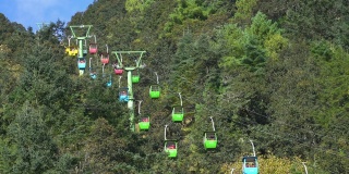 4k实时:缆车向上移动至玉龙雪山观景台，丽江，中国。